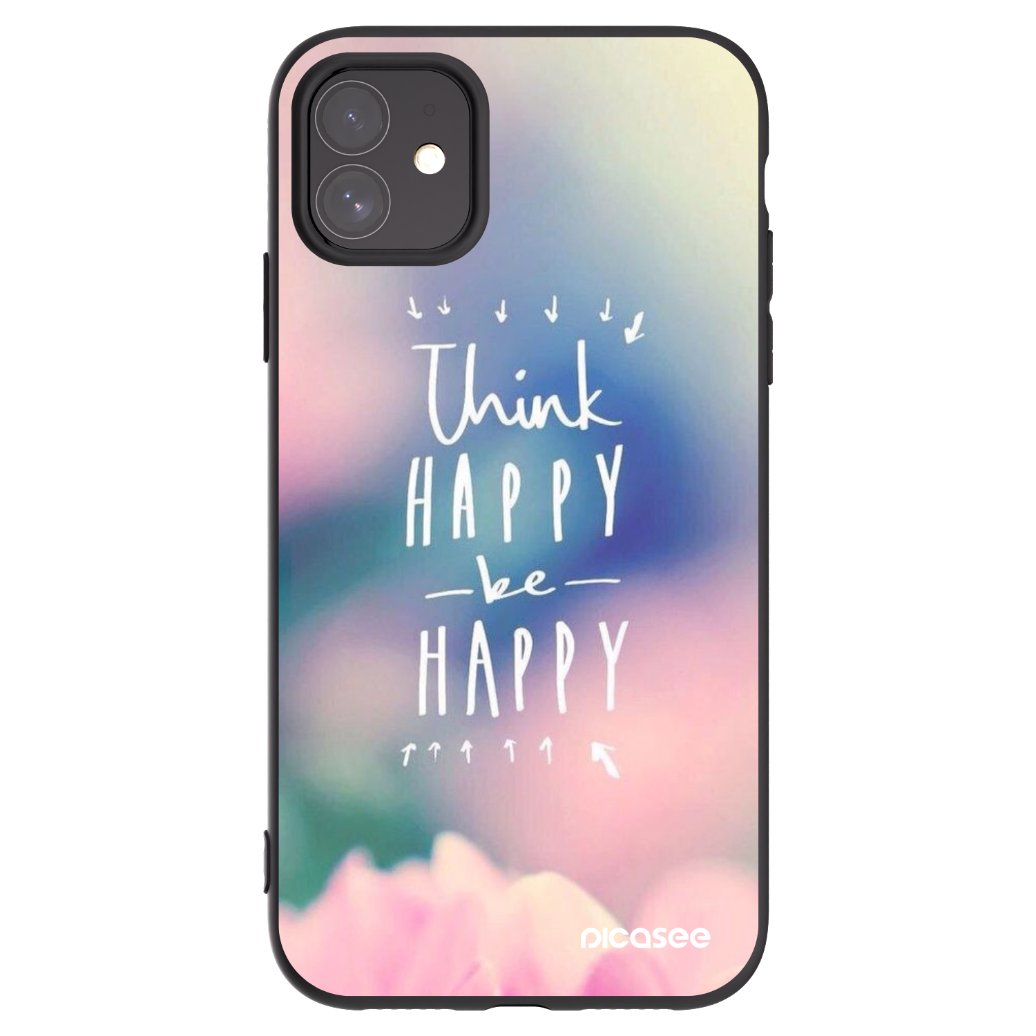 Picasee silikonový černý obal pro Apple iPhone 11 - Mysli pozitivně!
