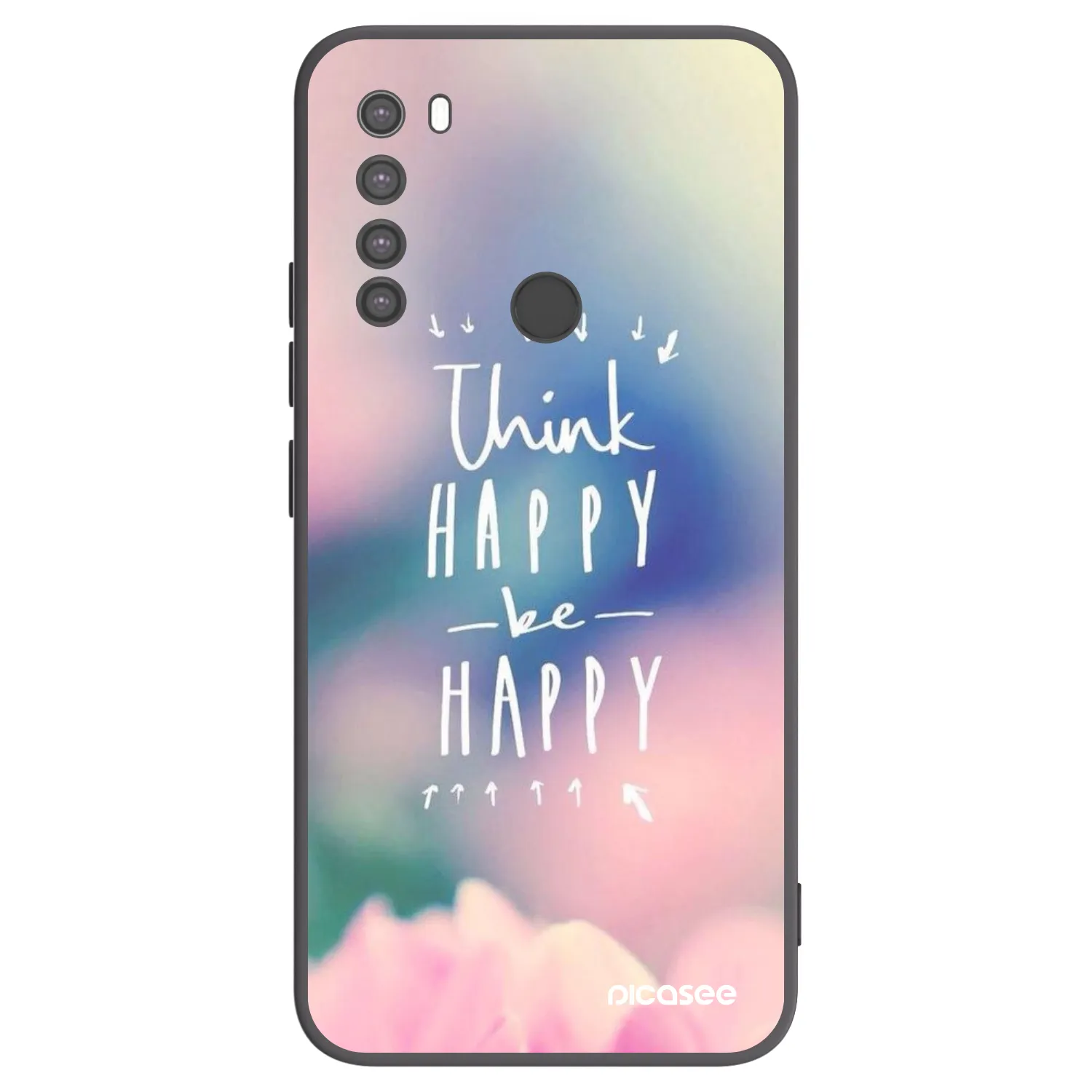 Picasee silikonový černý obal pro Xiaomi Redmi Note 8 - Mysli pozitivně!