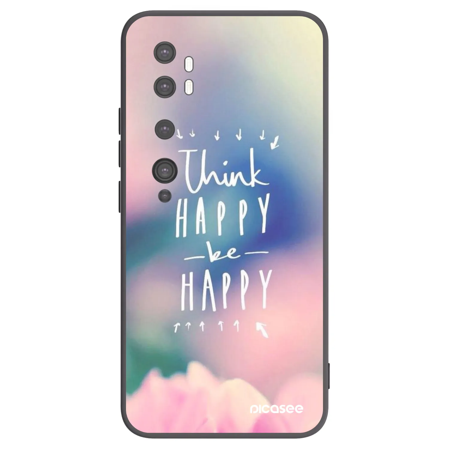 Picasee silikonový černý obal pro Xiaomi Mi Note 10 (Pro) - Mysli pozitivně!
