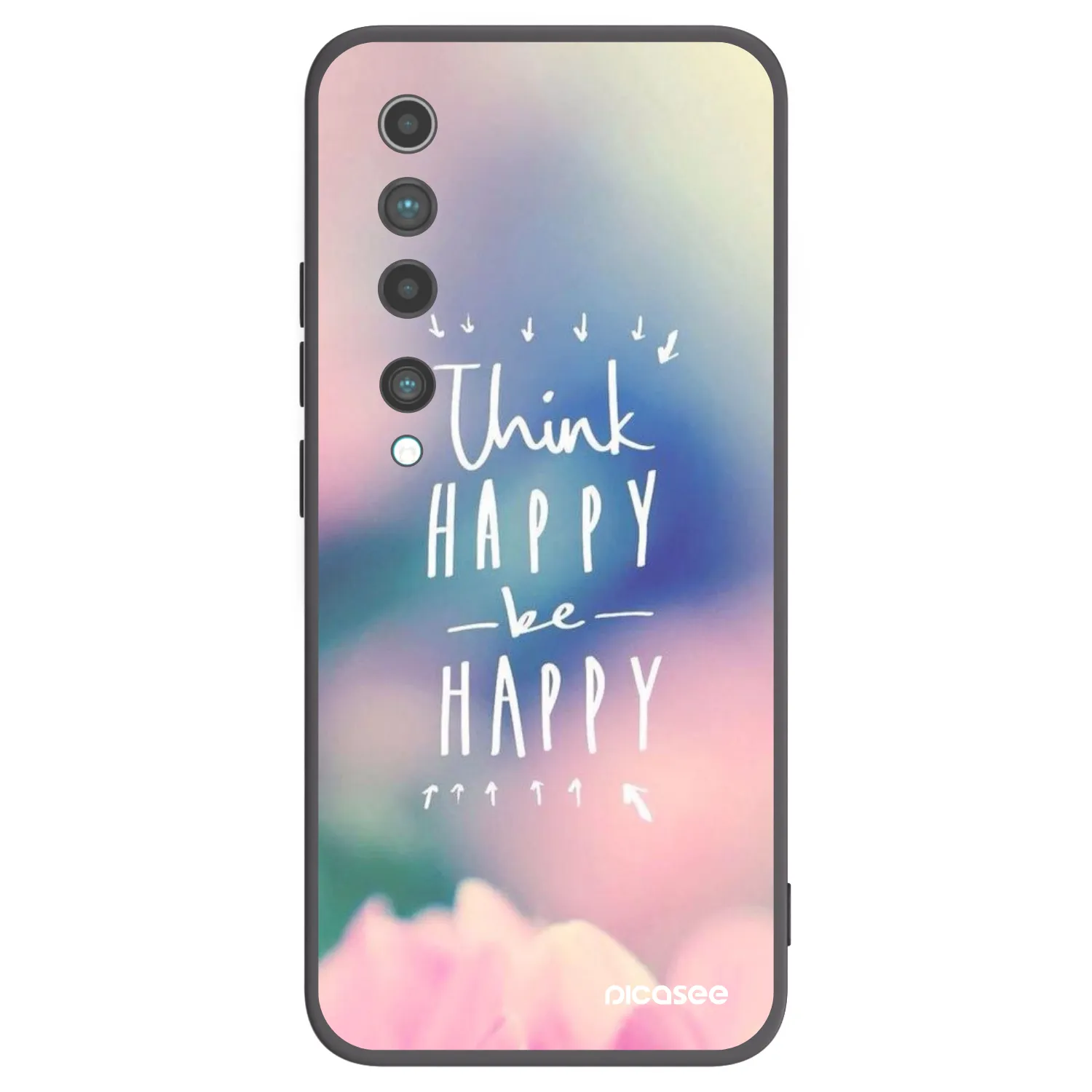 Picasee silikonový černý obal pro Xiaomi Mi 10 - Mysli pozitivně!