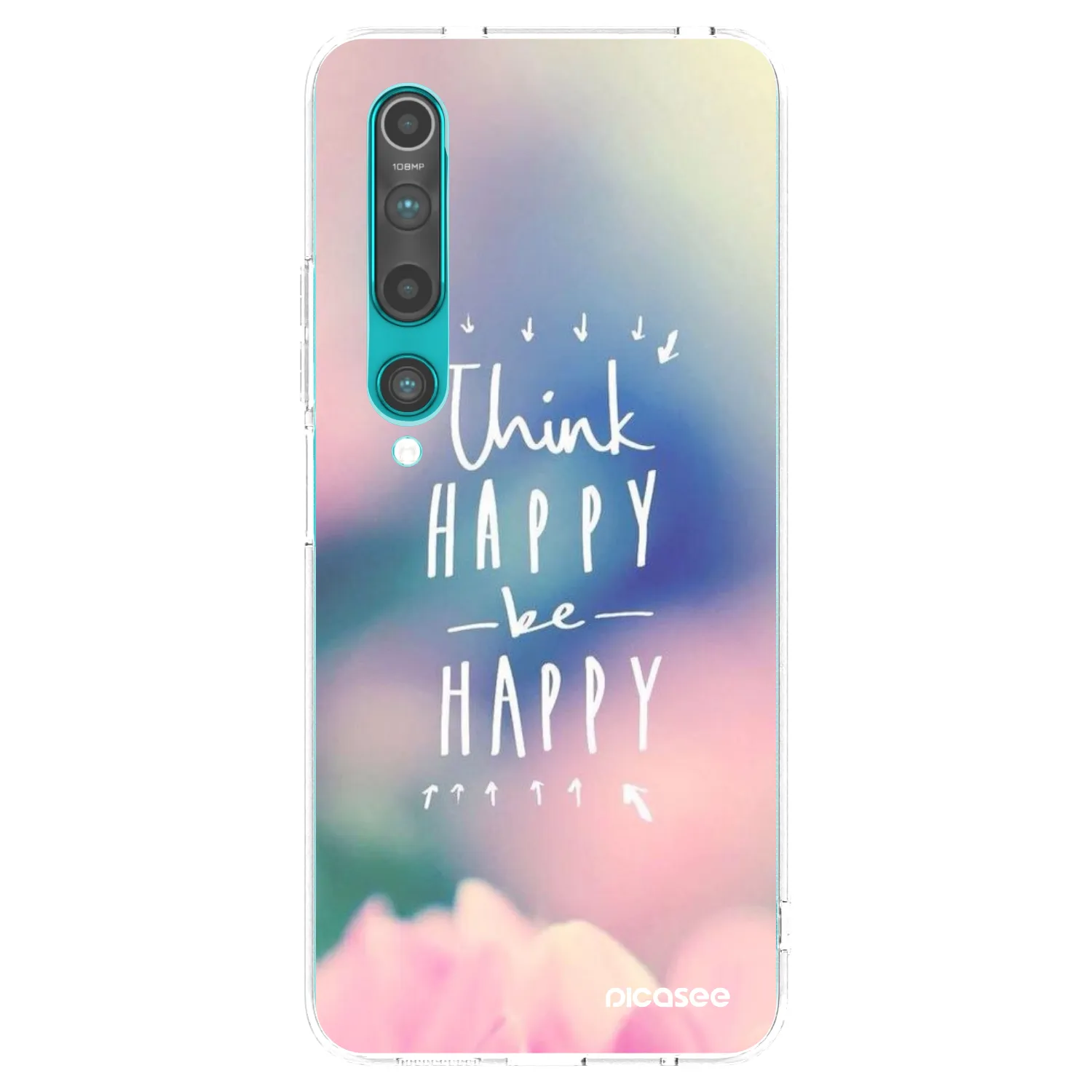 Picasee silikonový průhledný obal pro Xiaomi Mi 10 - Mysli pozitivně!