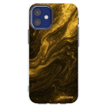 Picasee silikonový průhledný obal pro Apple iPhone 12 mini - Černá