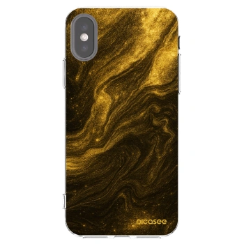 Picasee silikonový průhledný obal pro Apple iPhone X/XS - Černá