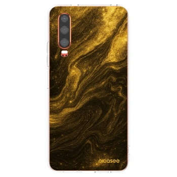 Picasee silikonový průhledný obal pro Huawei P30 - Černá