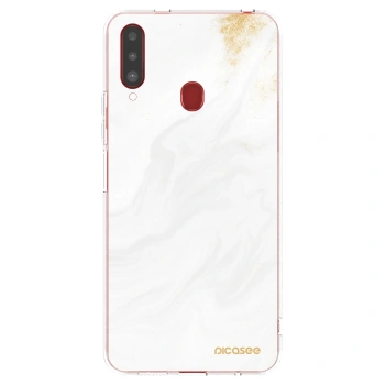 Picasee silikonový průhledný obal pro Samsung Galaxy A20s - Bílá
