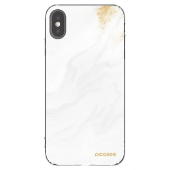 Picasee silikonový průhledný obal pro Apple iPhone XS Max - Bílá