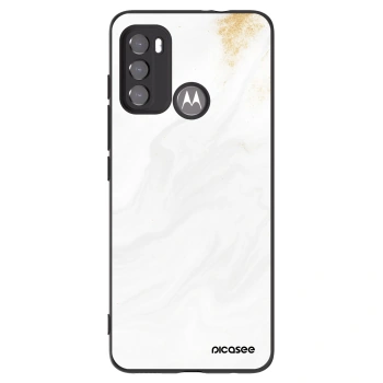 Picasee silikonový černý obal pro Motorola Moto G60 - Bílá