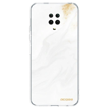Picasee silikonový průhledný obal pro Xiaomi Redmi Note 9 Pro - Bílá
