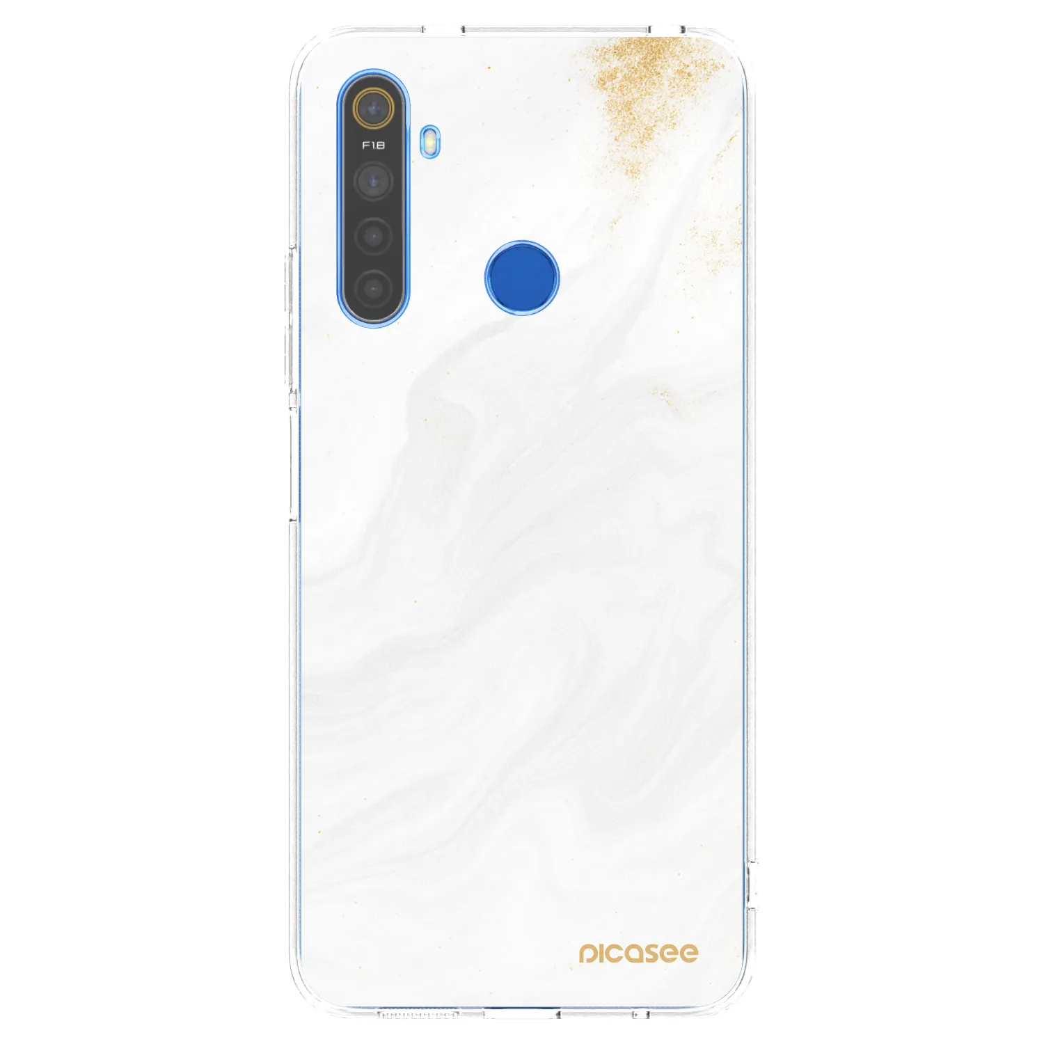 Picasee silikonový průhledný obal pro Realme 5 - Bílá