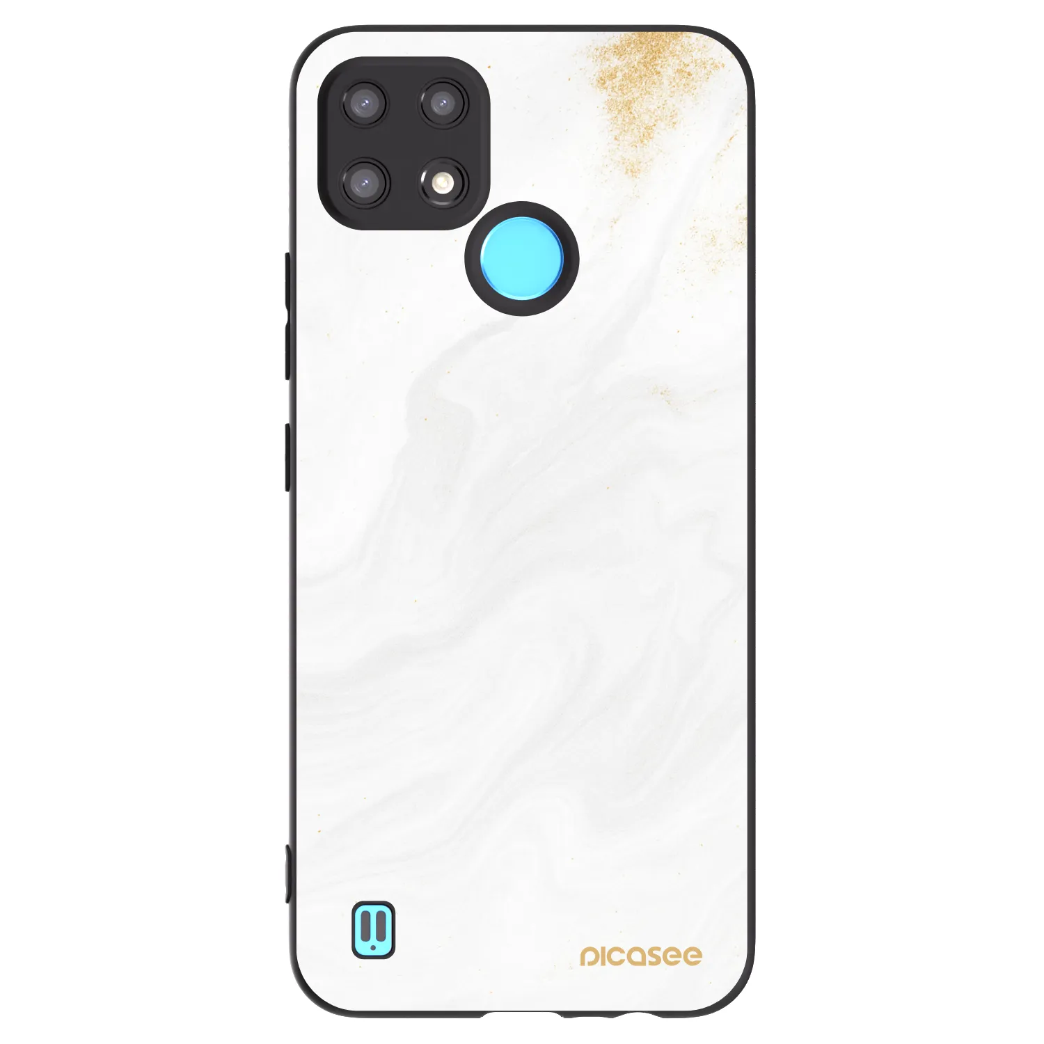 Picasee silikonový černý obal pro Realme C21 - Bílá