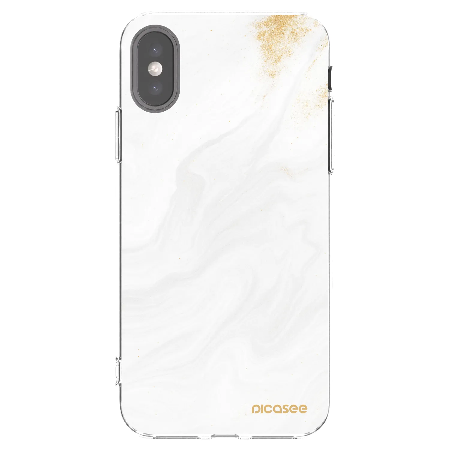 Picasee silikonový průhledný obal pro Apple iPhone X/XS - Bílá