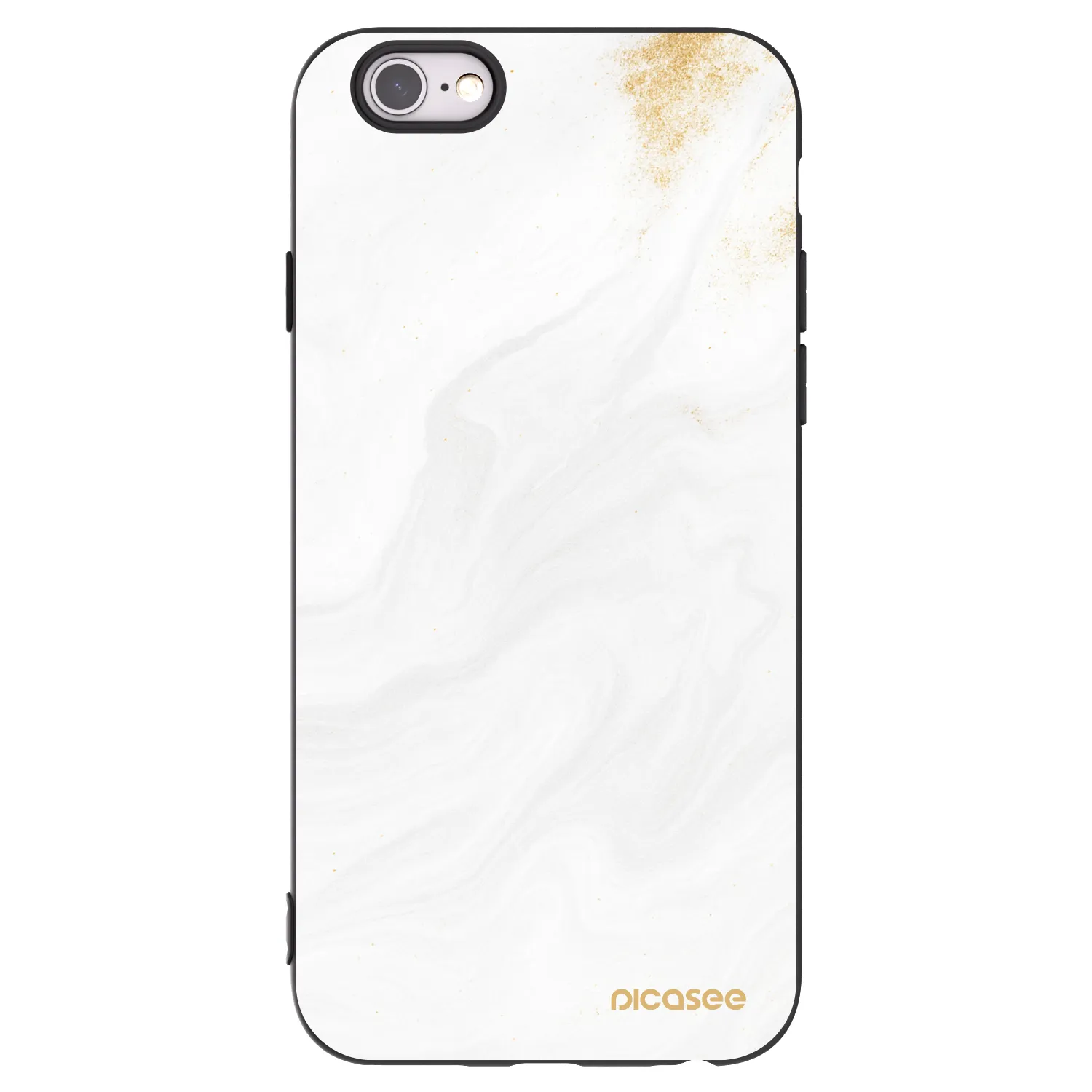 Picasee silikonový černý obal pro Apple iPhone 6/6S - Bílá