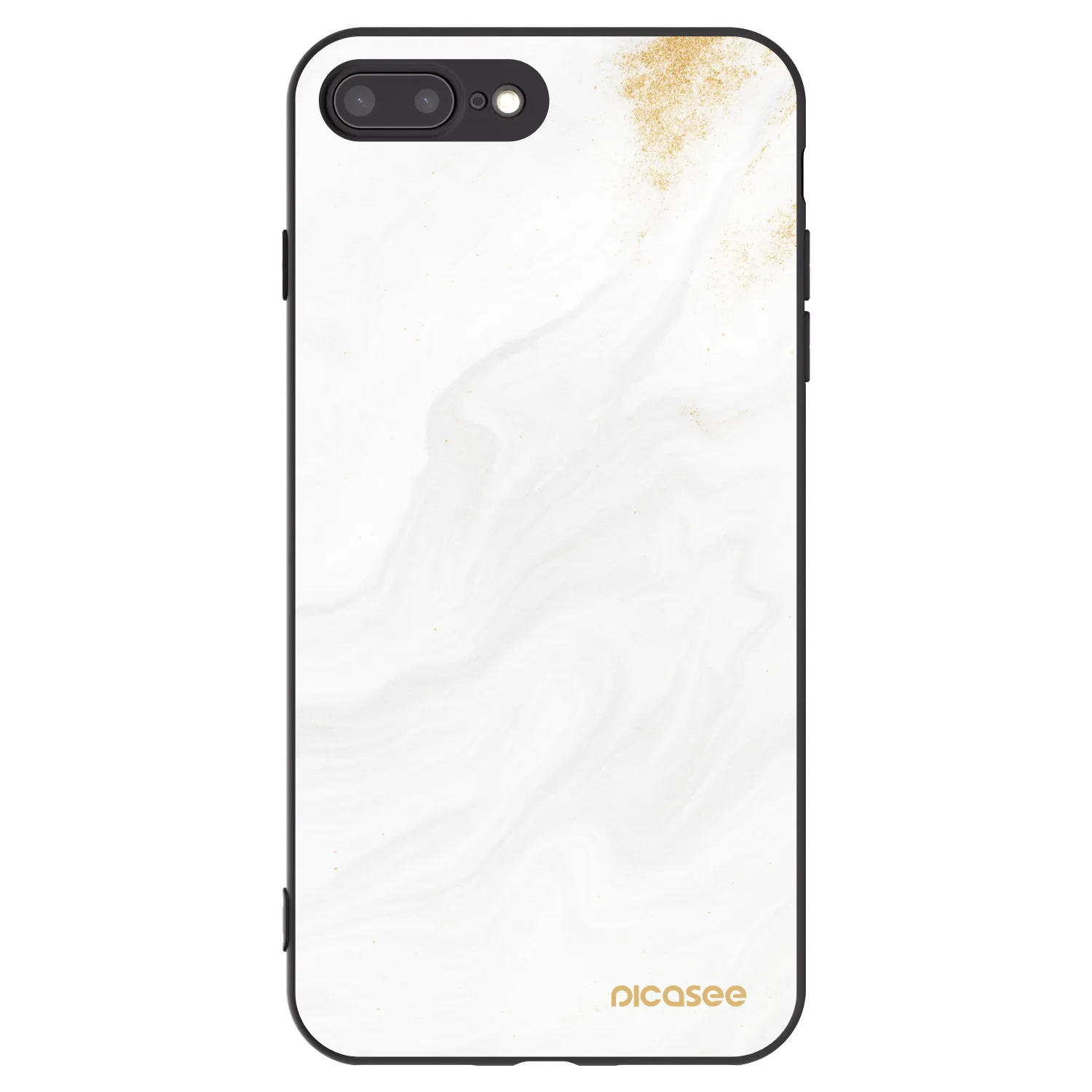 Picasee silikonový černý obal pro Apple iPhone 7 Plus - Bílá