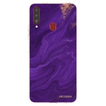 Picasee silikonový průhledný obal pro Samsung Galaxy A20s - Fialová