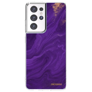 Picasee silikonový průhledný obal pro Samsung Galaxy S21 Ultra 5G G998B - Fialová