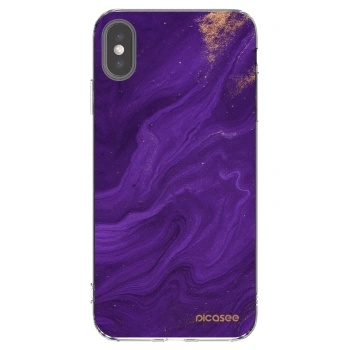 Picasee silikonový průhledný obal pro Apple iPhone XS Max - Fialová