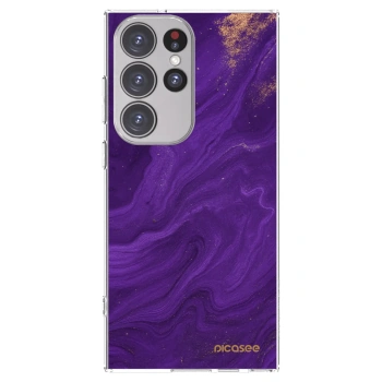 Picasee silikonový průhledný obal pro Samsung Galaxy S23 Ultra 5G - Fialová