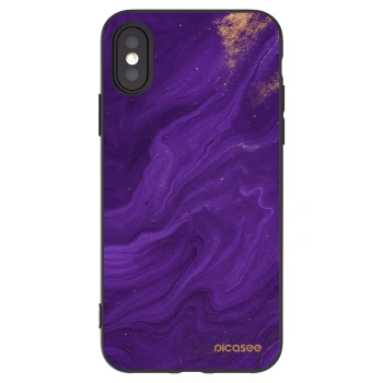 Picasee silikonový černý obal pro Apple iPhone X/XS - Fialová