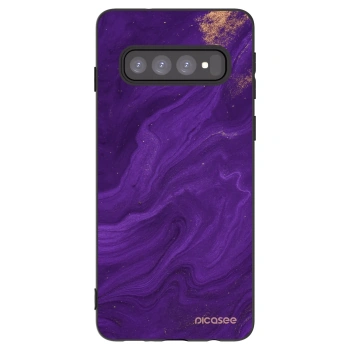 Picasee silikonový černý obal pro Samsung Galaxy S10 G973 - Fialová