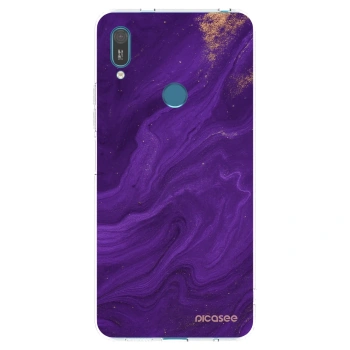 Picasee silikonový průhledný obal pro Huawei Y7 2019 - Fialová