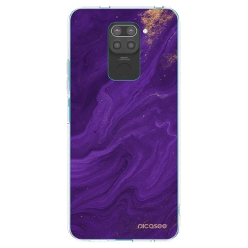Picasee silikonový černý obal pro Xiaomi Redmi Note 9 - Fialová