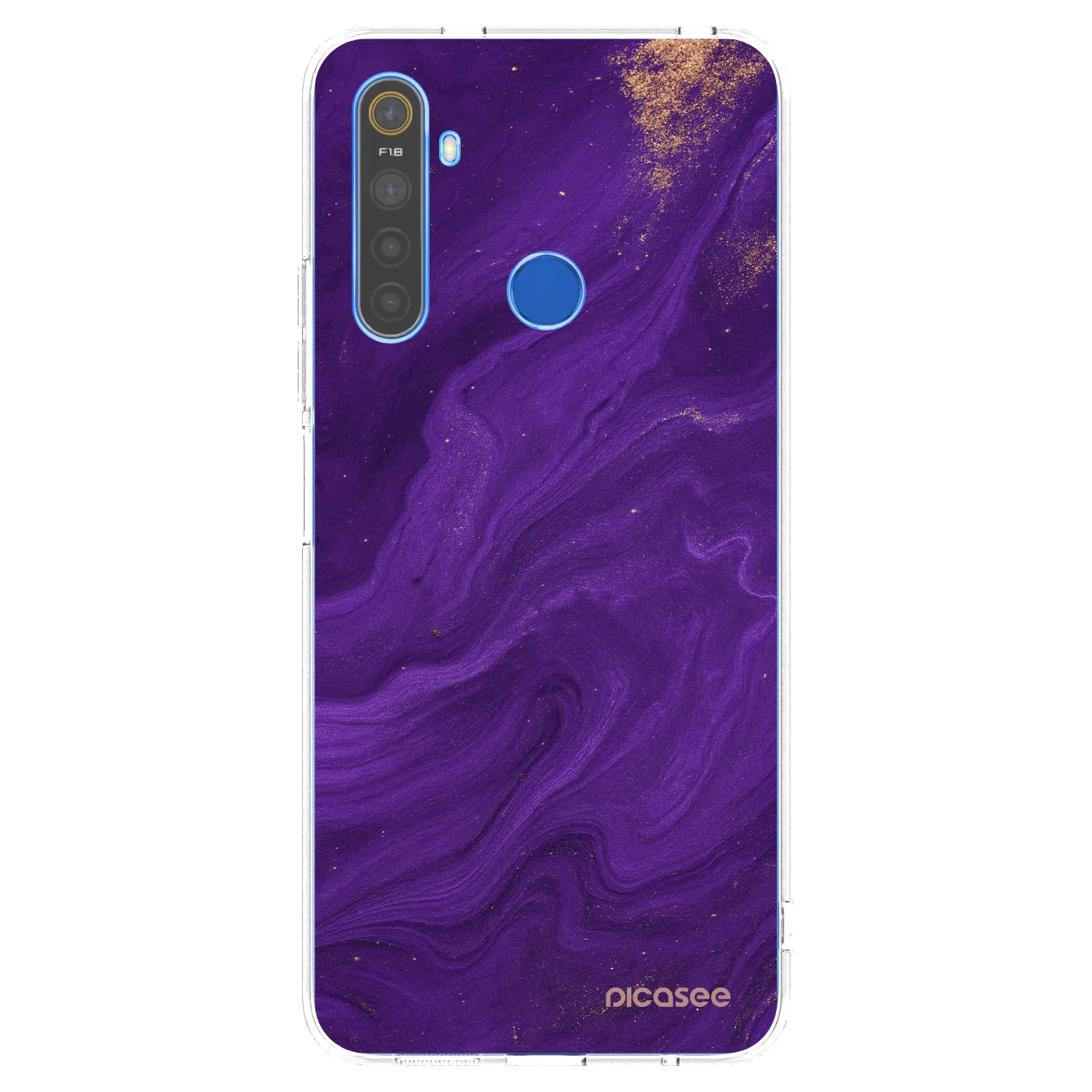 Picasee silikonový průhledný obal pro Realme 5 - Fialová