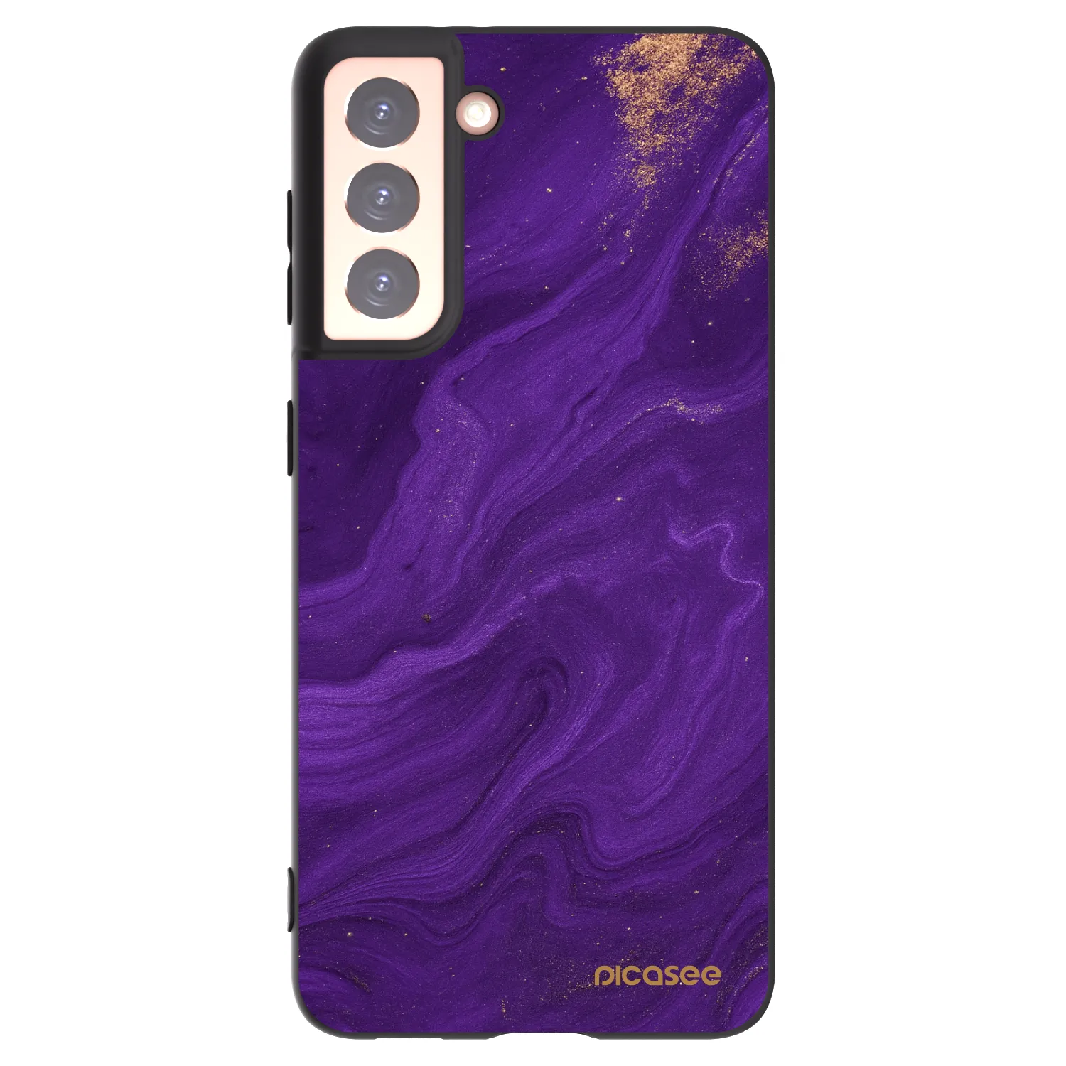 Picasee silikonový černý obal pro Samsung Galaxy S21 5G G991B - Fialová