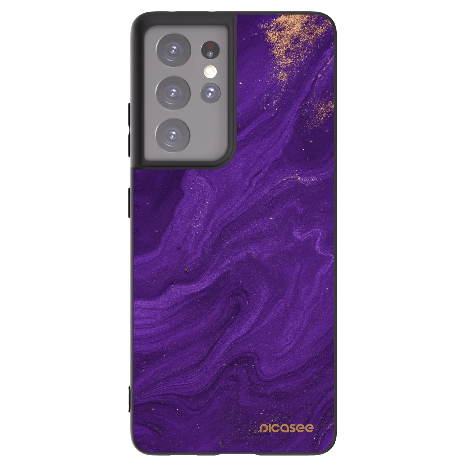 Picasee silikonový černý obal pro Samsung Galaxy S21 Ultra 5G G998B - Fialová
