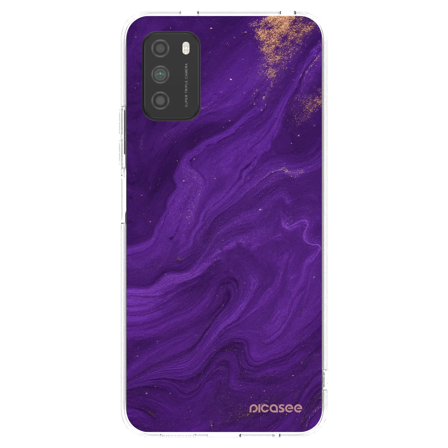 Picasee silikonový průhledný obal pro Xiaomi Poco M3 - Fialová