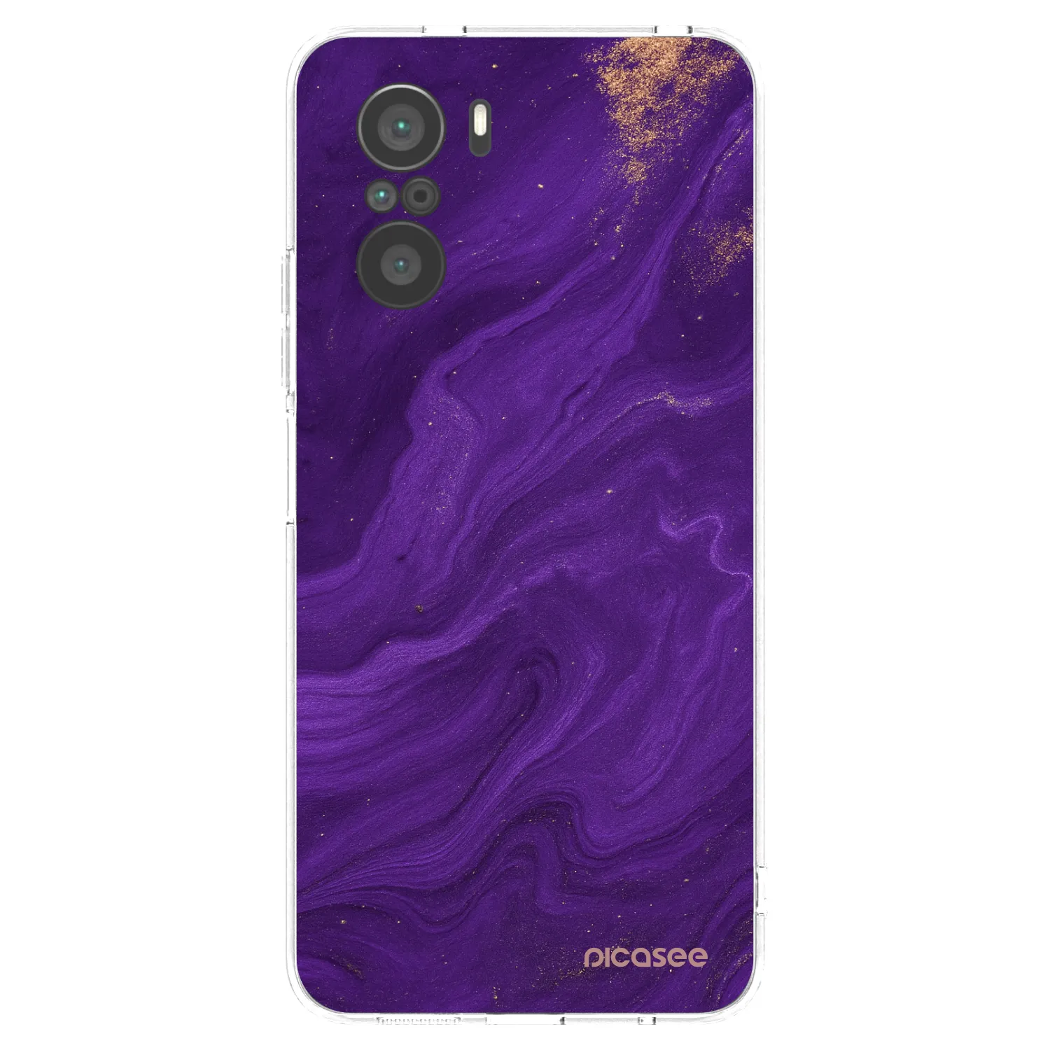 Picasee silikonový průhledný obal pro Xiaomi Poco F3 - Fialová
