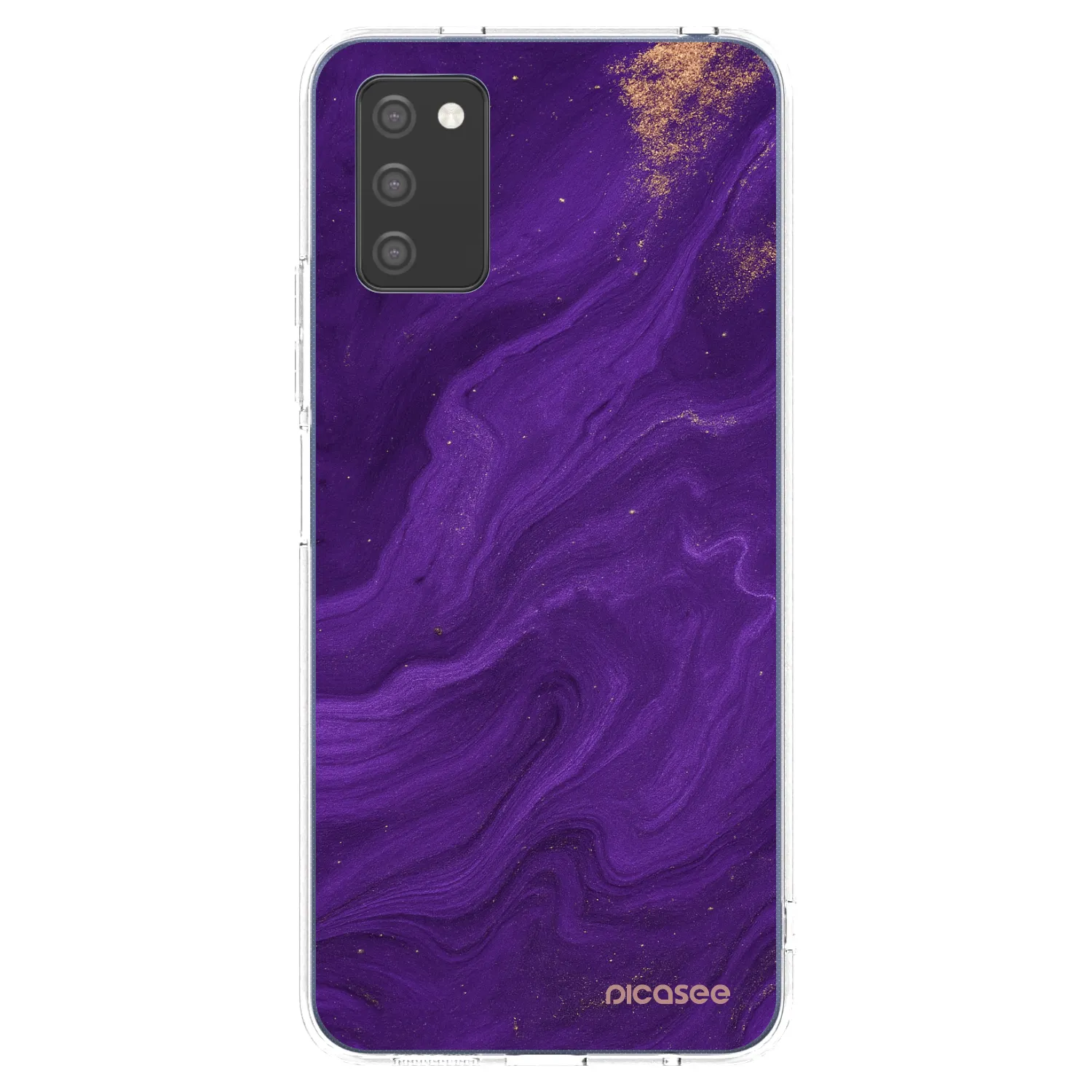 Picasee silikonový průhledný obal pro Samsung Galaxy A02s A025G - Fialová