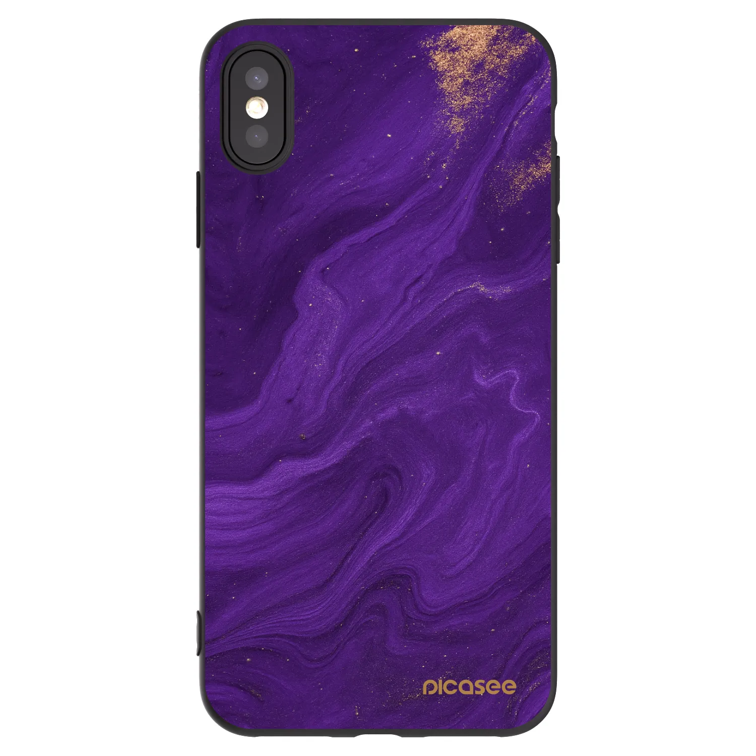 Picasee silikonový černý obal pro Apple iPhone XS Max - Fialová