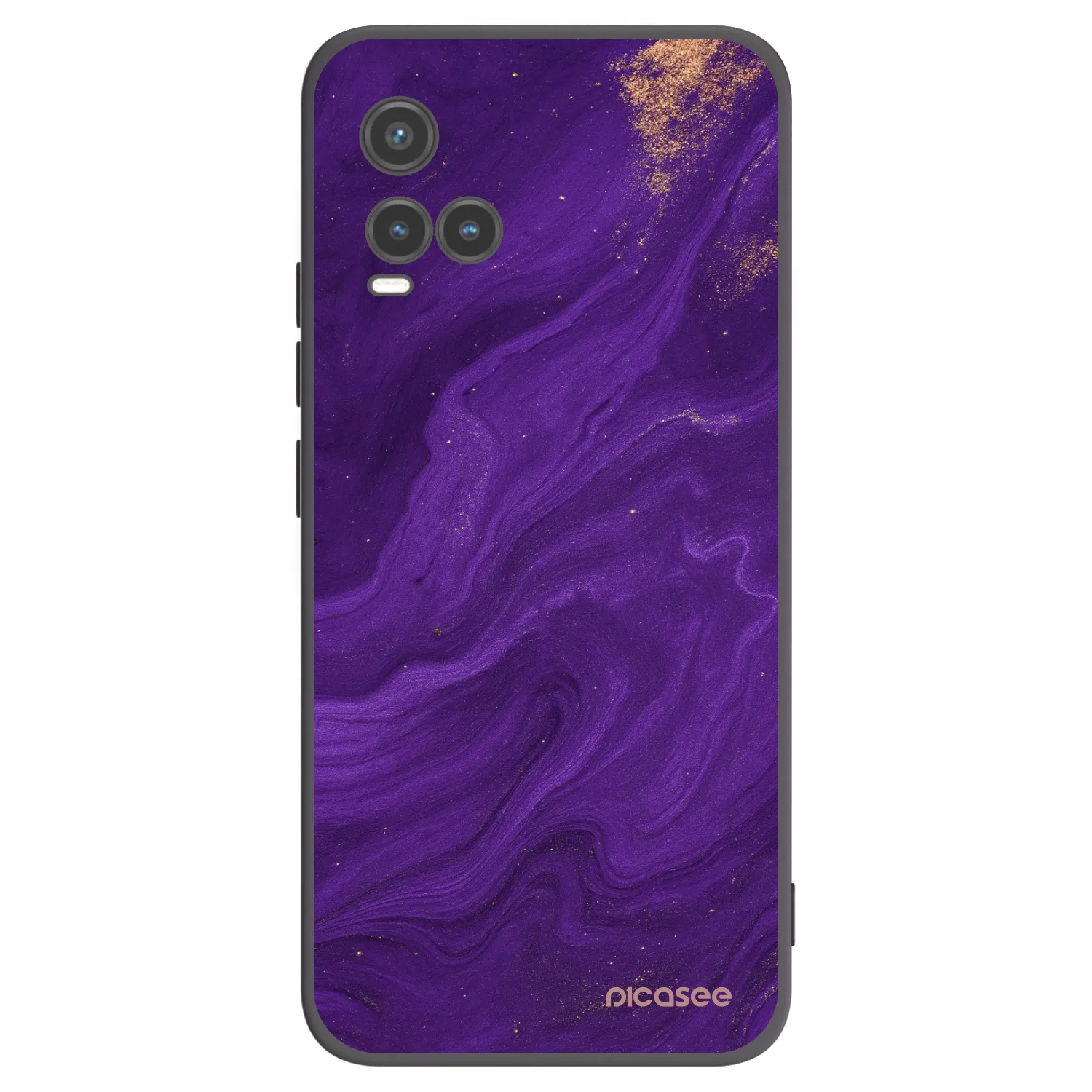 Picasee silikonový černý obal pro Vivo Y33s - Fialová