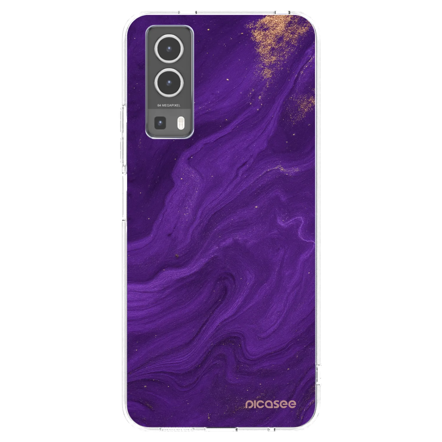 Picasee silikonový průhledný obal pro Vivo Y72 5G - Fialová