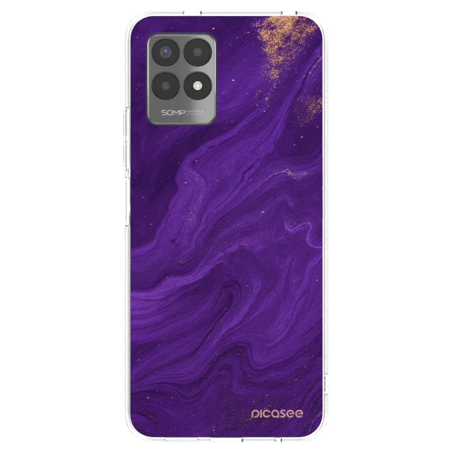 Picasee silikonový průhledný obal pro Realme 8i - Fialová