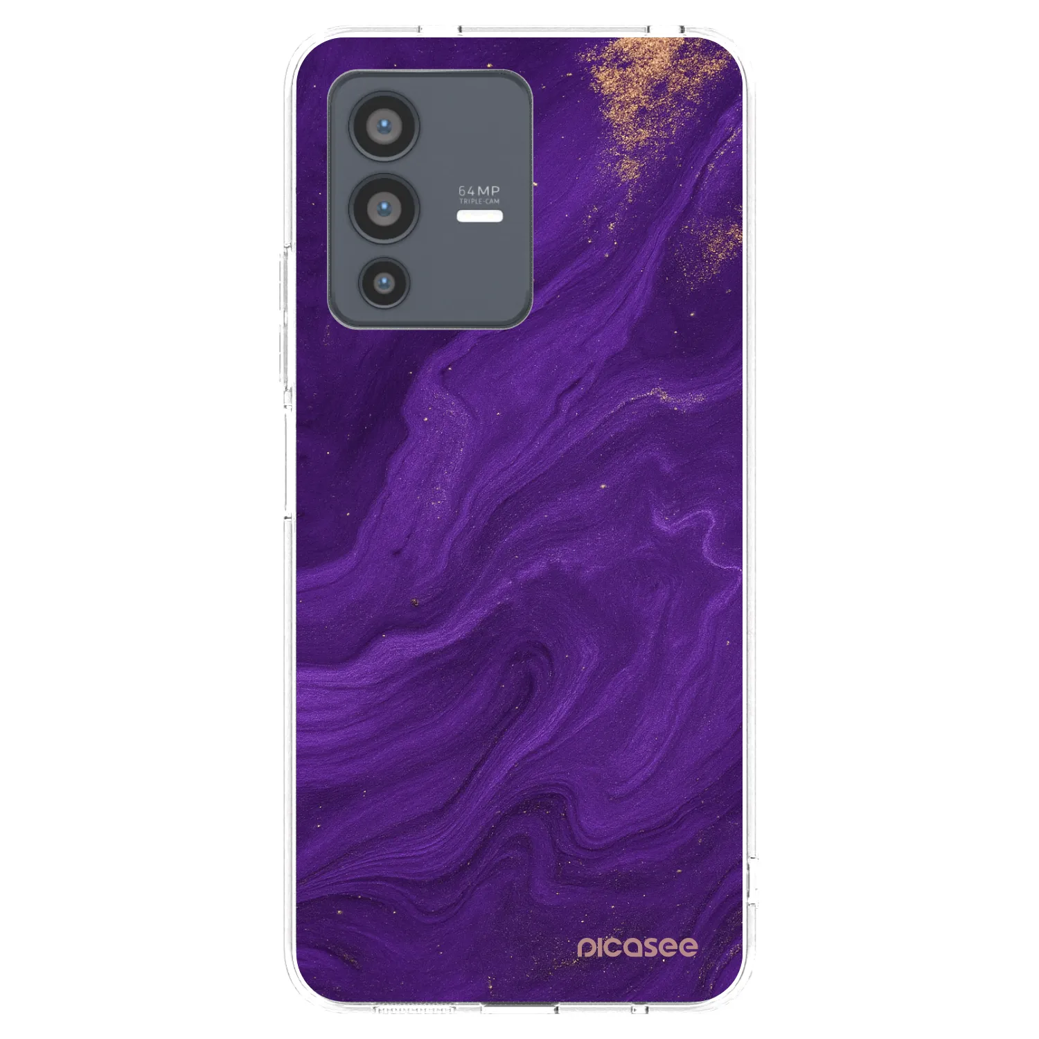 Picasee silikonový průhledný obal pro Vivo V23 5G - Fialová