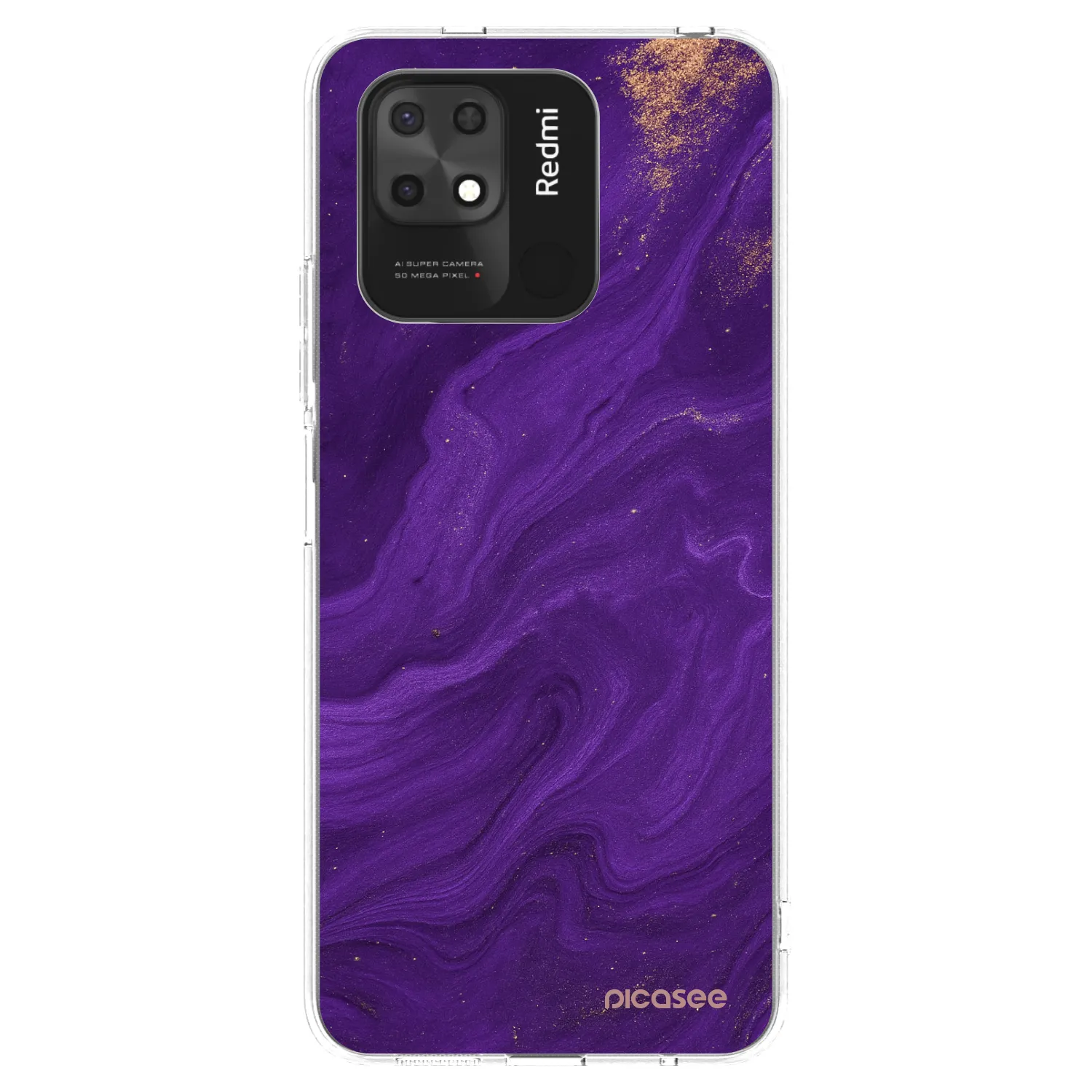 Picasee silikonový průhledný obal pro Xiaomi Redmi 10C - Fialová