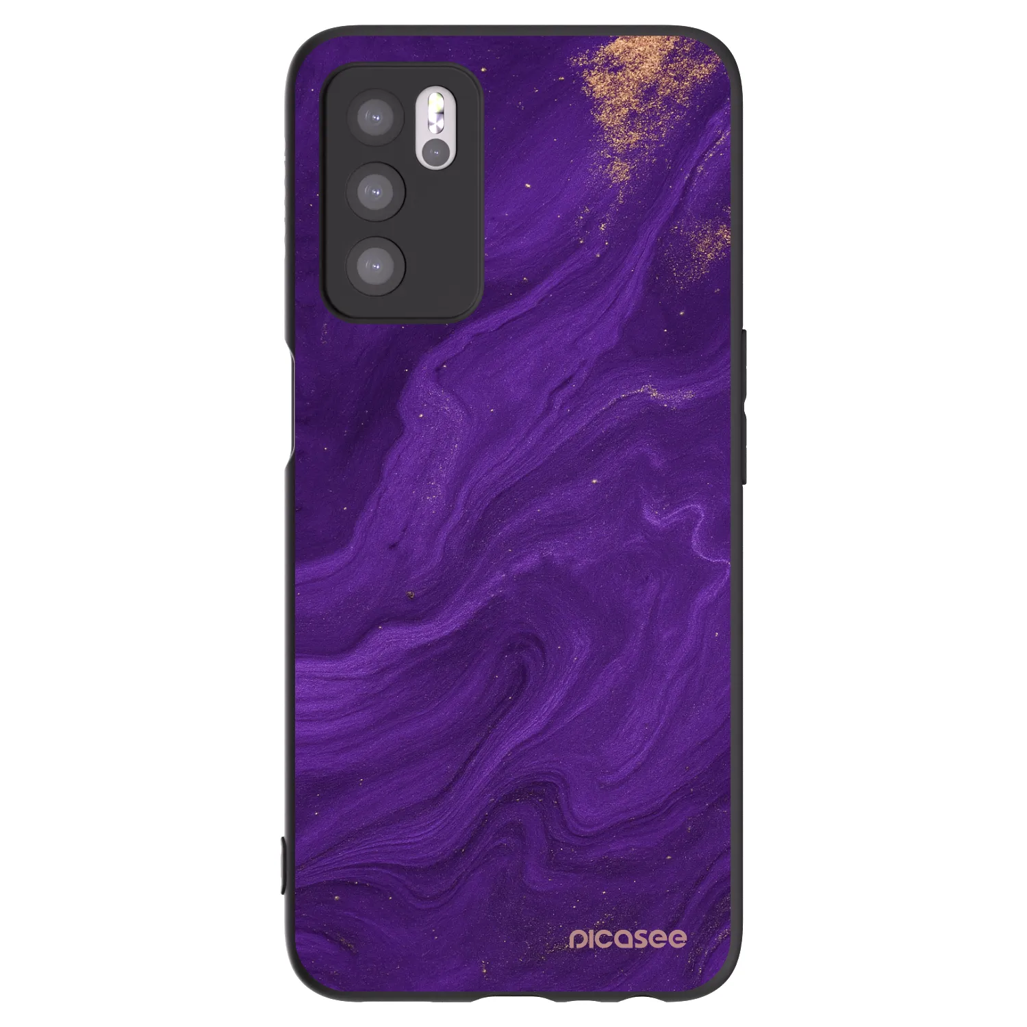 Picasee silikonový černý obal pro OPPO A16s - Fialová