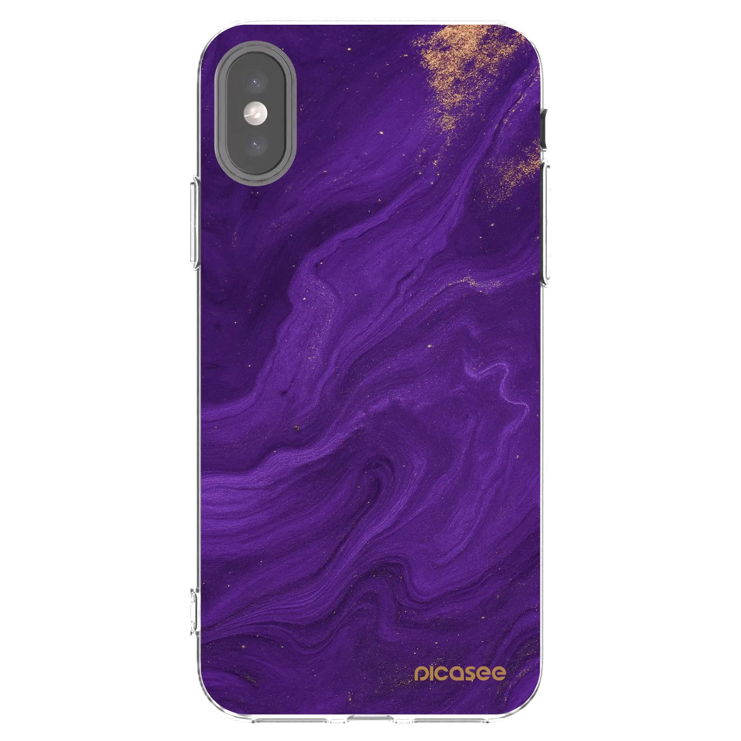 Picasee silikonový průhledný obal pro Apple iPhone X/XS - Fialová
