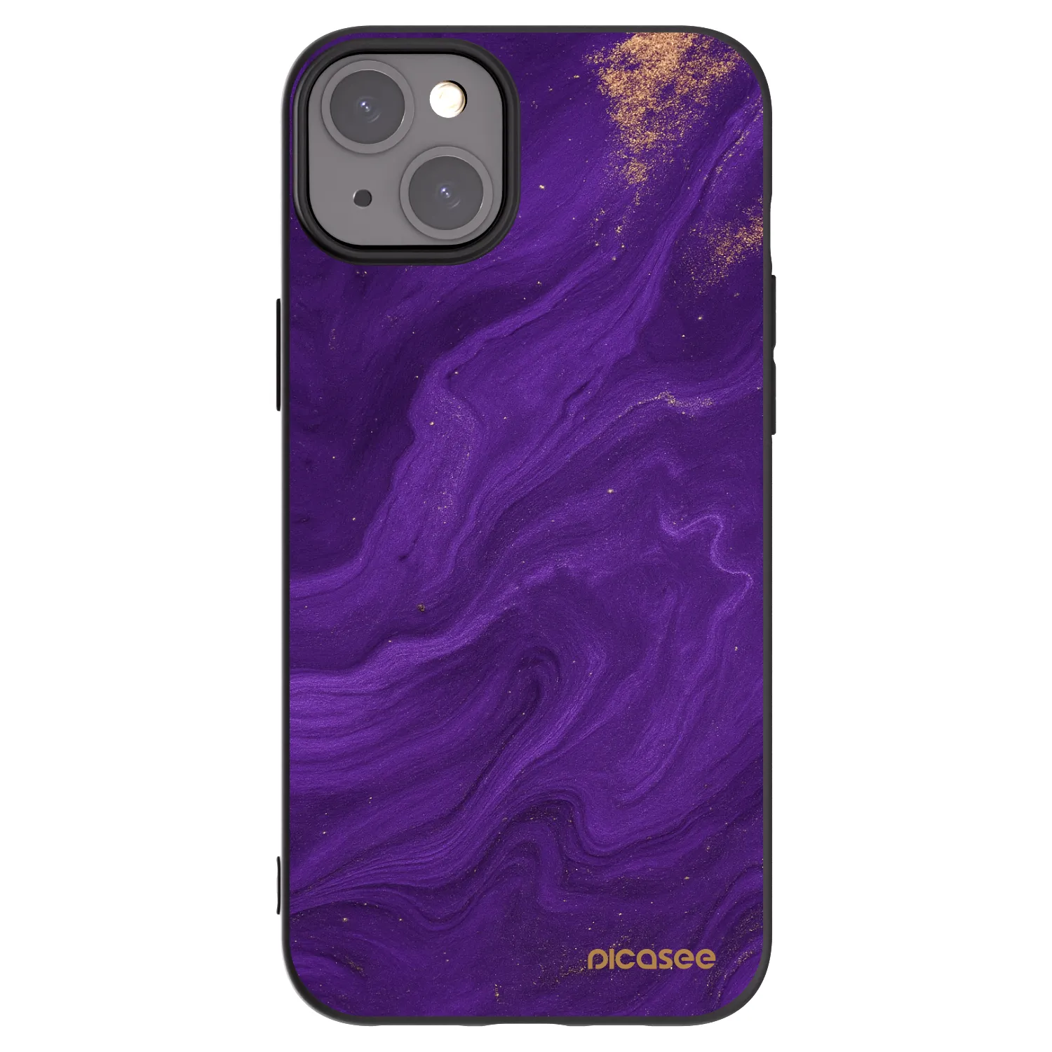 Picasee silikonový černý obal pro Apple iPhone 15 Plus - Fialová