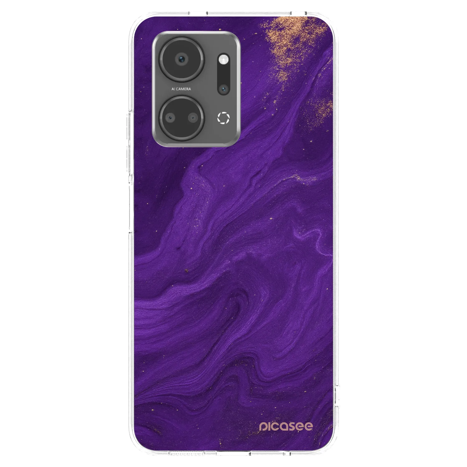 Picasee silikonový průhledný obal pro Honor X7a - Fialová