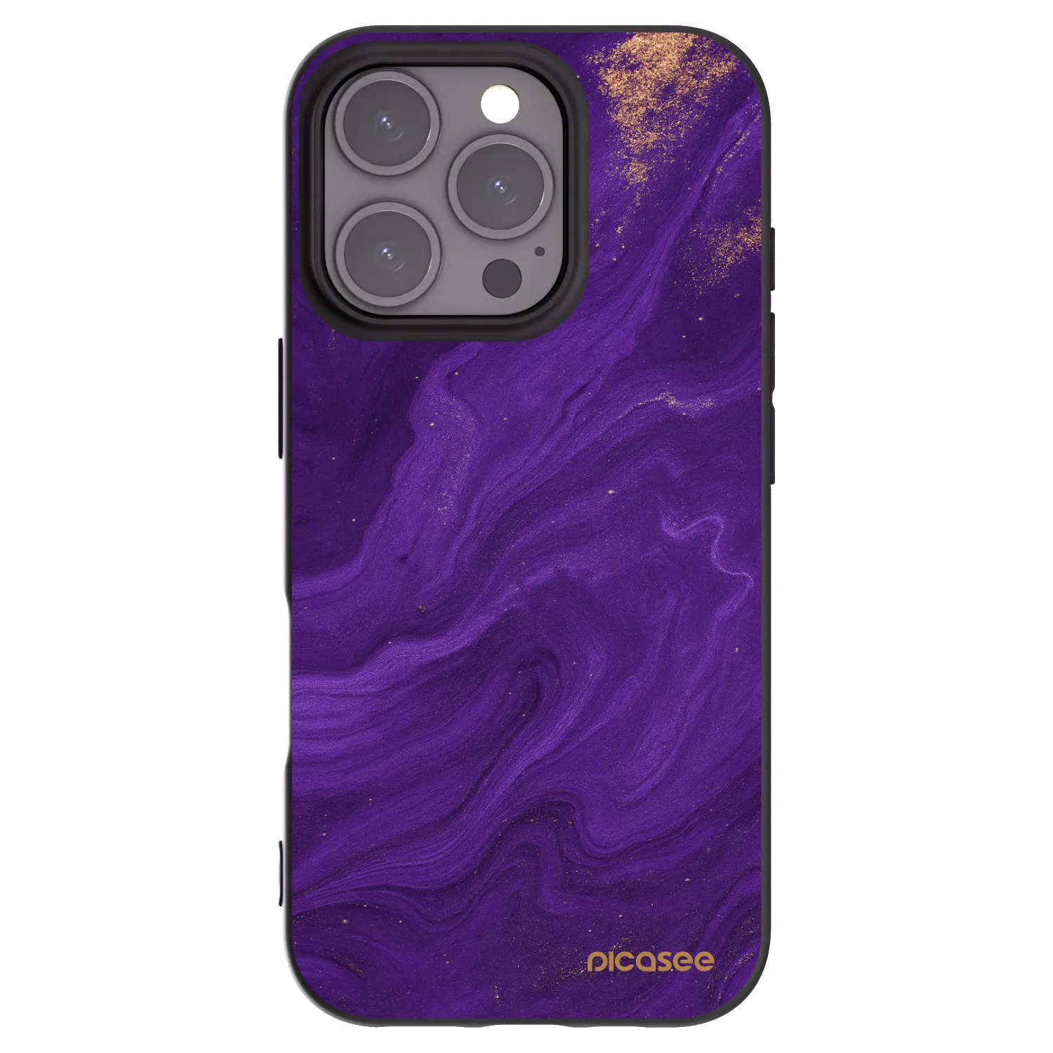 Picasee silikonový černý obal pro Apple iPhone 16 Pro - Fialová