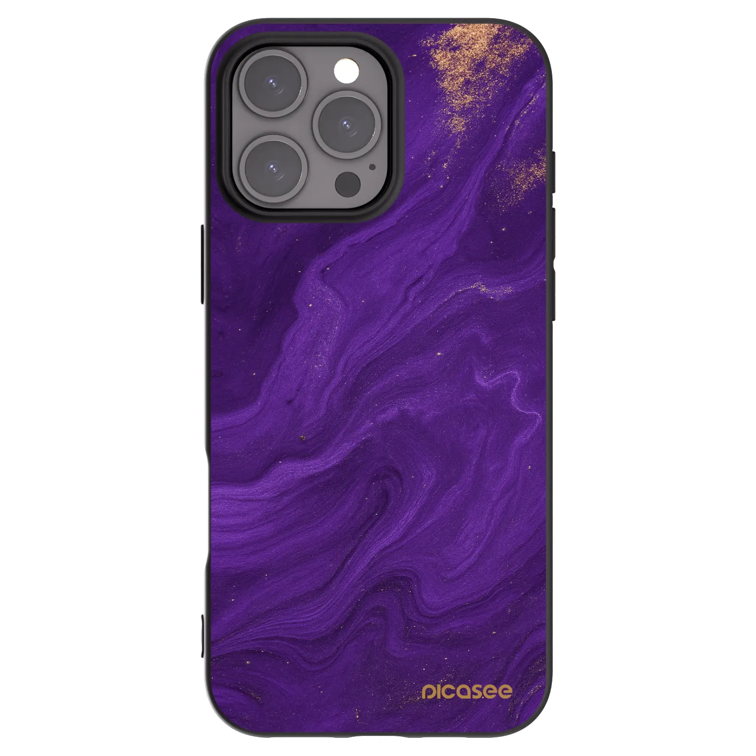 Picasee silikonový černý obal pro Apple iPhone 16 Pro Max - Fialová