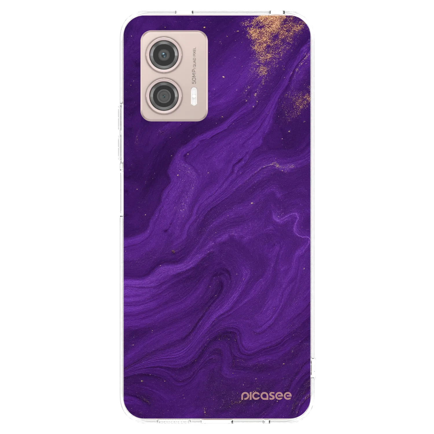 Picasee silikonový průhledný obal pro Motorola Moto G53 5G - Fialová