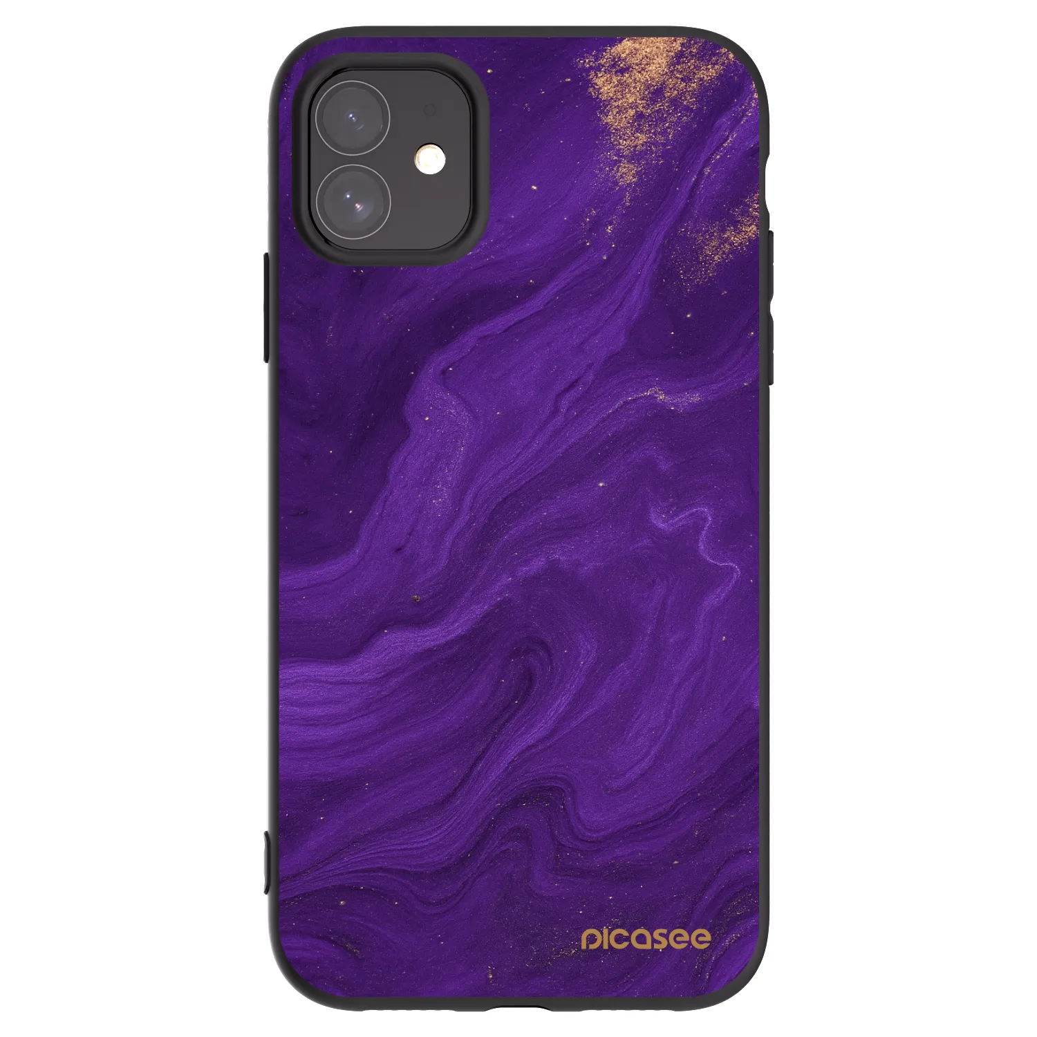 Picasee silikonový černý obal pro Apple iPhone 11 - Fialová