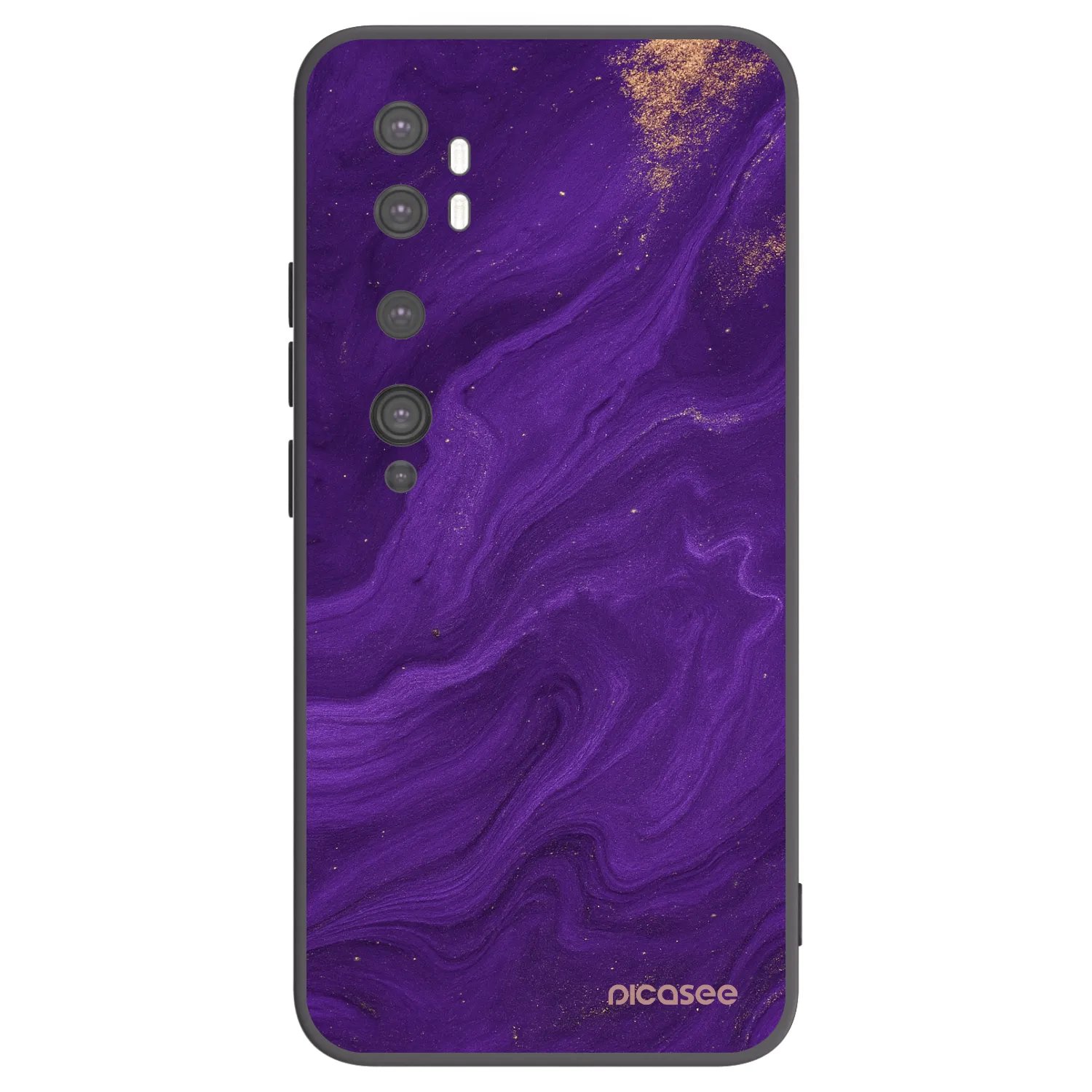 Picasee silikonový černý obal pro Xiaomi Mi Note 10 (Pro) - Fialová