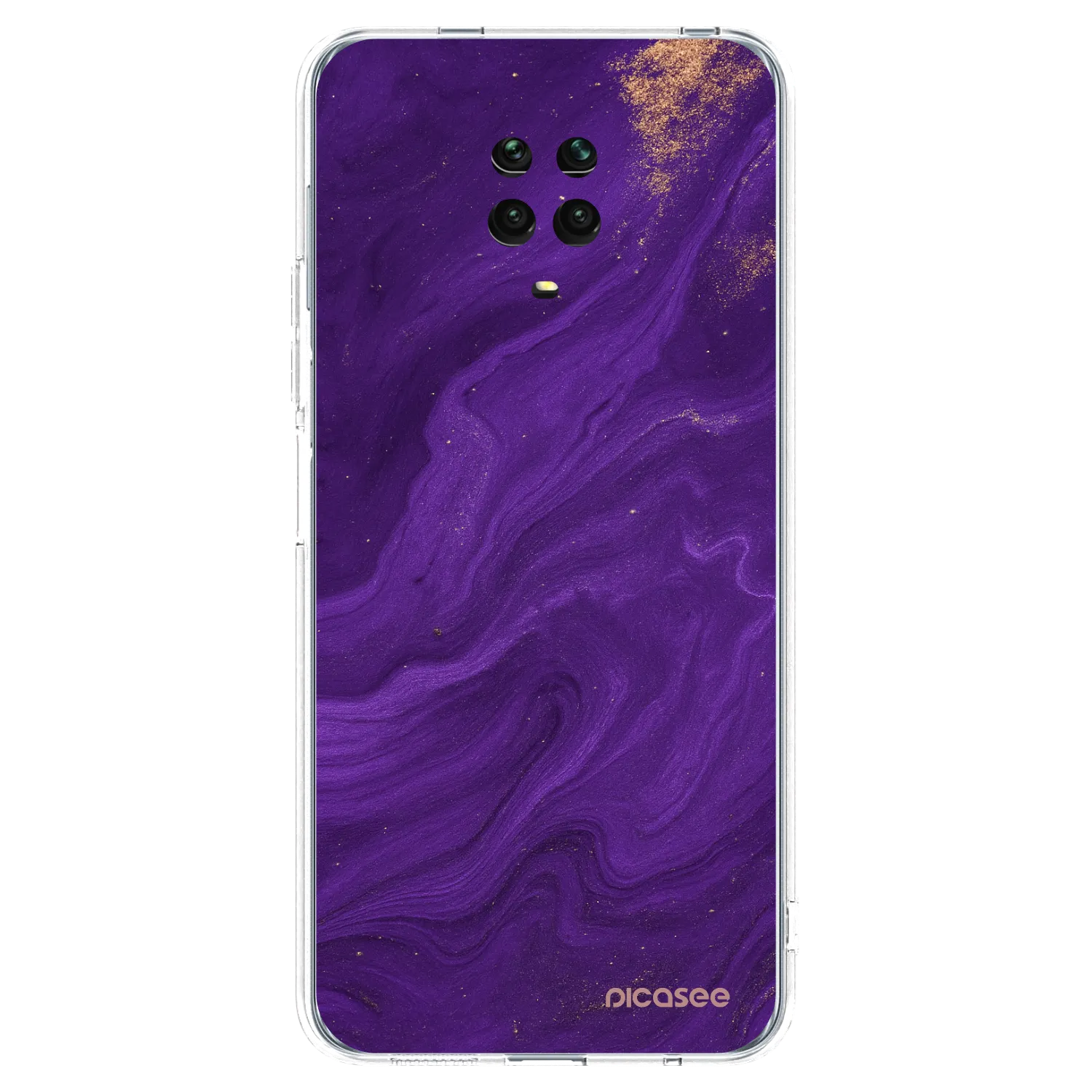 Picasee silikonový průhledný obal pro Xiaomi Redmi Note 9 Pro - Fialová