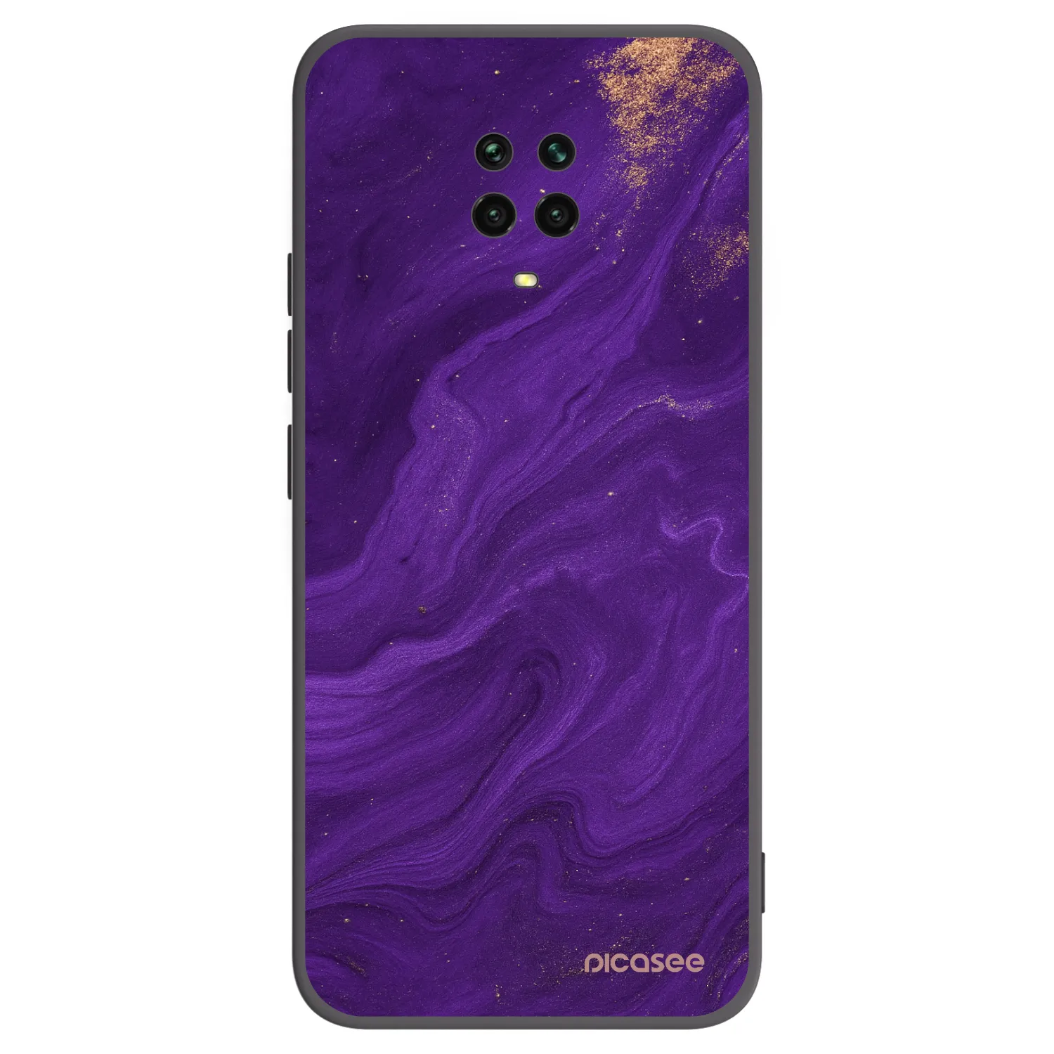 Picasee silikonový černý obal pro Xiaomi Redmi Note 9 Pro - Fialová