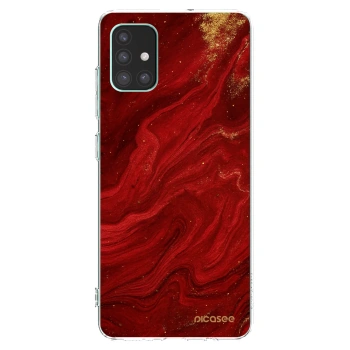 Picasee silikonový průhledný obal pro Samsung Galaxy M51 M515F - Červená