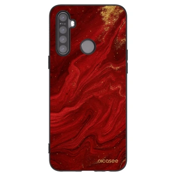 Picasee silikonový černý obal pro Realme 5 - Červená